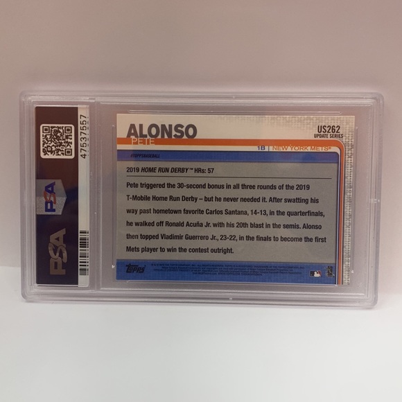 2019 Topps Update Pete Alonso Mets #US262 PSA 9 (MISC11) - Picture 2 of 2